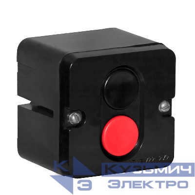 Пост кнопочный ПКЕ-722/2 "Пуск-Стоп" 1 черн. 1 красн. Электродеталь ПКЕ-722/2.1Ч.1К