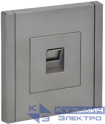 Розетка компьютерная RJ45 кат.5E FORTE&PIANO FP532 сталь IEK FP-K10-1-K46