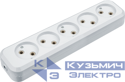 Колодка удлинителя 5-м без заземл. 61 589 NCA-BL01-05-х-WH АБС-пластик Navigator 61589