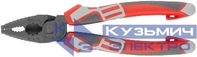 Плоскогубцы комбинированные "Эталон" CrV сталь ребра жесткости на губках тефлоновое покрытие 3К прорезиненные ручки 200мм FIT 50695