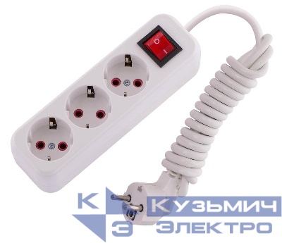 Удлинитель 3х2м с заземл. 16А IP20 Lila с выкл. LEZARD 720-0302-302