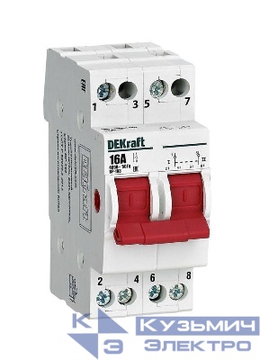 Выключатель-разъединитель трехпозиционный 2P 16А ВР-103 DEKraft 17206DEK