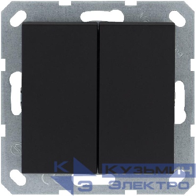 Выключатель 2-кл. 10А IP20 механизм черн. матовый soft touch Jasmart G3023PB