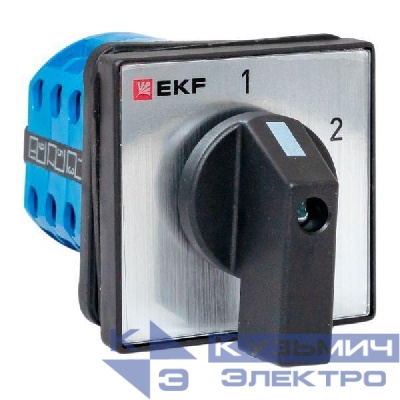 Переключатель кулачковый ПК-1-53 3п 10А "1-2" IP65 EKF pk-1-53-10-65