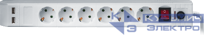 Удлинитель с сетевым фильтром 6х1.8м с заземл. 16А IP20 71 864 NSP-USB-06-180-ESC-3х1 3х1 Navigator 71864