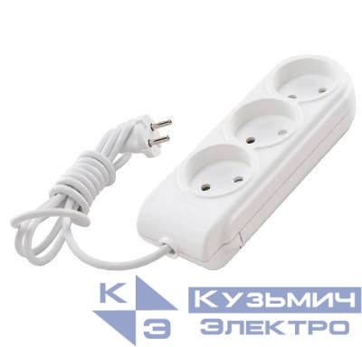 Удлинитель 3х3м без заземл. 10А IP20 защ. шторки Makel N3010041