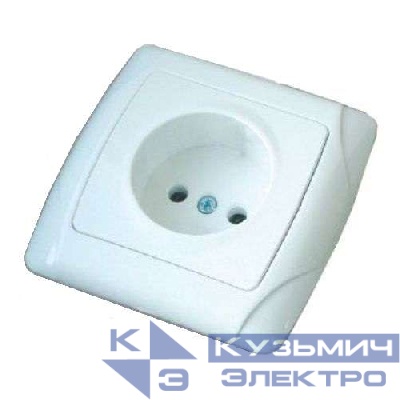 Розетка 1-м СП Маргарита 16А IP20 без заземл. защ. шторки бел. UNIVersal М0022