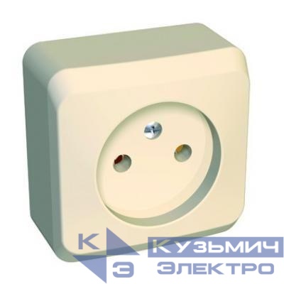 Розетка 1-м ОП Этюд 16А IP20 250В без заземл. без защ. шторок крем. SE PA16-001K
