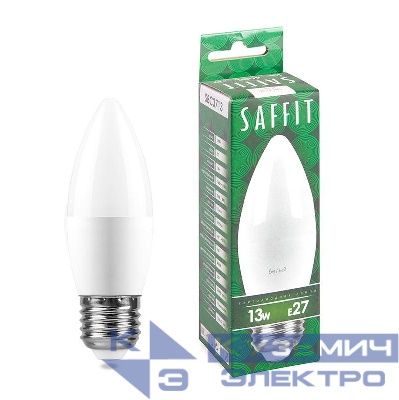 Лампа светодиодная SBC3713 13Вт C37 свеча 4000К E27 230В SAFFIT 55167