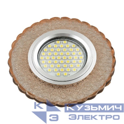 Светильник DLS-L140 GU5.3 GLASSY/TEA GU5.3 встраив. доп. светодиод. подсветка 3Вт без лампы стекло Fametto UL-00003876