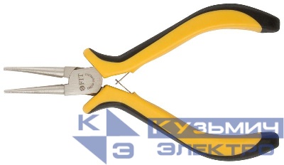 Круглогубцы "мини" профи никелированное покрытие мягкие ручки 125мм черн.-желт. FIT 51637