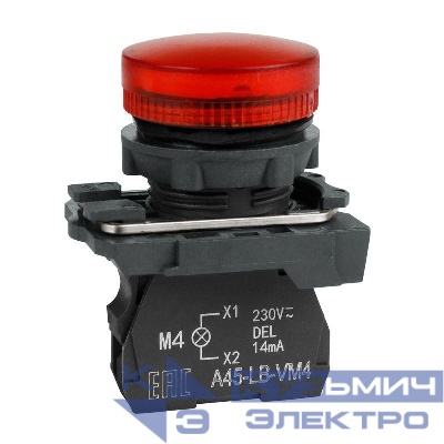 Лампа сигнальная OptiSignal D22 C5-L-B4 красн. пластик 24VAC/DC XB5AVB4 КЭАЗ 332191