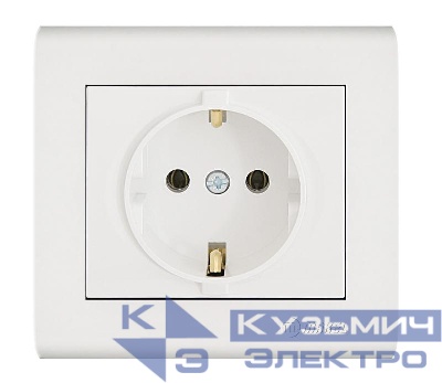 Розетка Manolya с заземл. бел. Makel 41001028