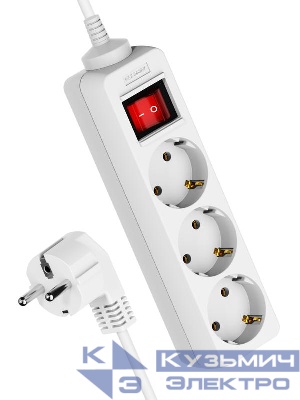 Удлинитель 3х3м с заземл. 10А IP20 ПВС 3х1 с выкл. КОСМОС YKsm3m-3g-Z-V(K)