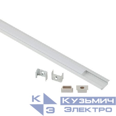 Комплект с врезным анодированным профилем 2206-1m 22х6мм. 1м САВ251 сереб. Эра Б0062794