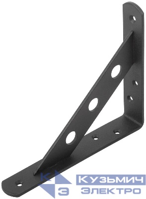 Уголок-кронштейн усиленный 150х125мм черн. КУРС 66102