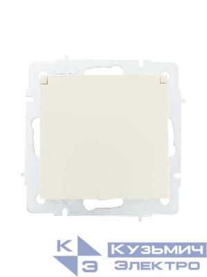 Розетка 1-м СП Vesna с заземл. с крышкой ПБТ механизм кремов. LEZARD 742-0388-123B