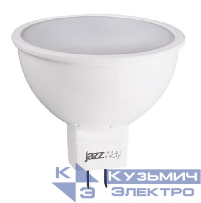 Лампа светодиодная PLED-ECO 5Вт JCDR MR16 рефлектор матовая 3000К тепл. бел. GU5.3 400лм 230В 50Гц JazzWay 1037077A