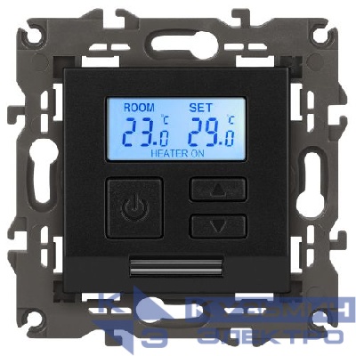 Терморегулятор универсальный 14-4111-05 230В-Imax16А Elegance антрацит ЭРА Б0034379