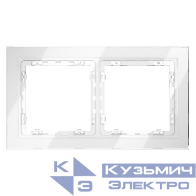 Рамка 2-м S70 стеклян. бел. Voltum VLS110201