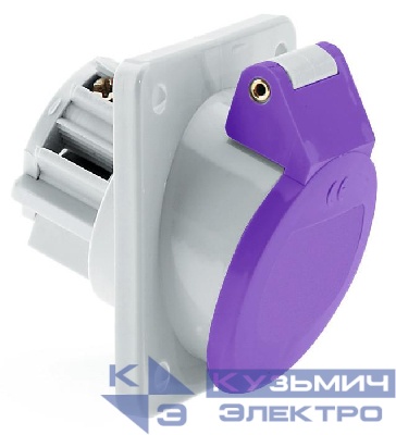 Розетка 16А 3п 24В IP44 наклонная фланец 68х62 Bals 426