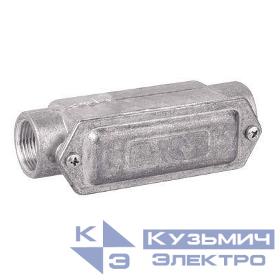 Коробка протяжная 146х45х57мм 2 ввода 180град. М32х1.5 IP55 алюм. DKC 6030-32A