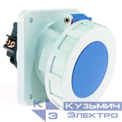 Розетка встраиваемая 63А 3п 1P+N+PE 230В IP67 наклонная фланец 100х192 Bals 12569