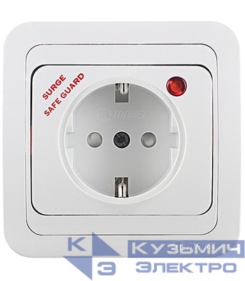 Розетка с сетевым фильтром с заземл. и с защитой от детей Mimoza бел. Makel 14002139K