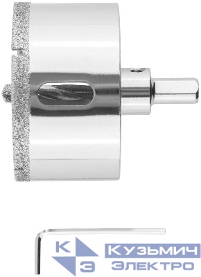 Коронка кольцевая алмазная по керамограниту камню и кафелю 68х70мм с центровочным сверлом FIT 16225
