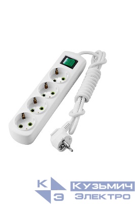 Удлинитель 4х2м с заземл. Letitia с выкл. LEZARD 721-0402-402