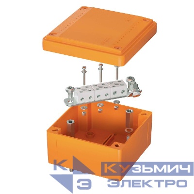 Коробка ответвительная FS 100х100х50мм IP56 6п 450В 6А 4кв.мм с гладкими стенками и клеммниками пластик. DKC FSB10604