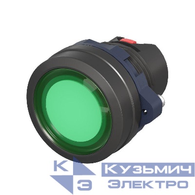 Головка кнопки плоская прозрачная без фиксации зел. DKC M22P-FMLGP
