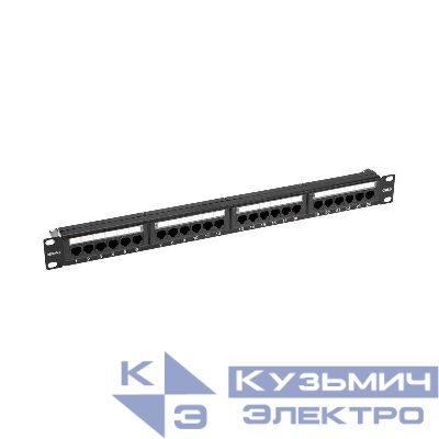 Панель коммутационная с кабельным органайзером 19дюйм 1U 24 порта UTP RJ-45 CAT 6 PRO Rexant 02-0231