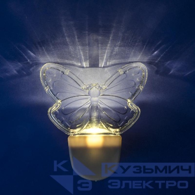 Светильник-ночник DTL-315 Бабочка/White без выкл. тип свечения-бел. Uniel UL-00007049