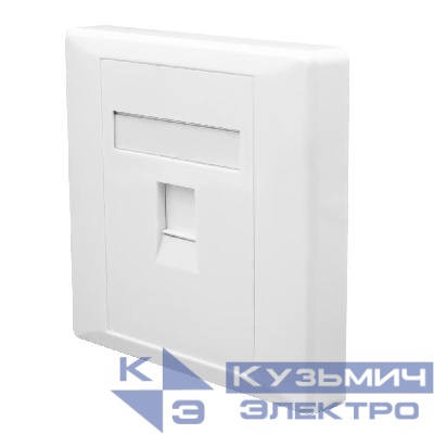 Панель лицевая 1 порт 80х80 Keystone шторка SUPRLAN 10-0333