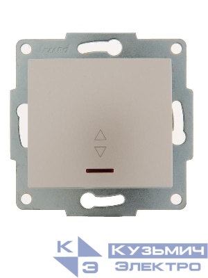 Переключатель проходной 1-кл. 1п СП Karina 10А IP20 с подсветкой механизм жемчуж./бел. перламутр. LEZARD 707-3088-114