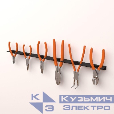 Держатель для ручного инструмента с гладкими ручками настенный черн. Rexant 38-0710