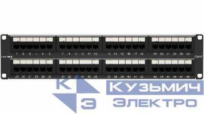 Патч-панель 19дюйм 2UCAT6 48 портов RJ45 неэкранированная DKC RN6PPU242