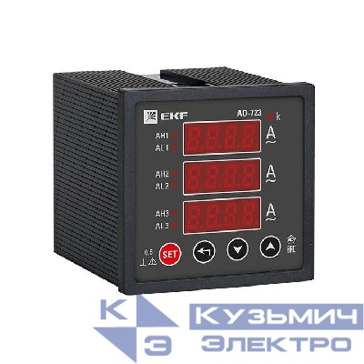 Амперметр цифровой AD-723 3ф на панель 72х72 EKF ad-723