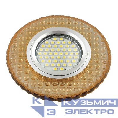Светильник DLS-L143 GU5.3 GLASSY/GOLD GU5.3 встраив. доп. светодиод. подсветка 3Вт без лампы стекло Fametto UL-00003884