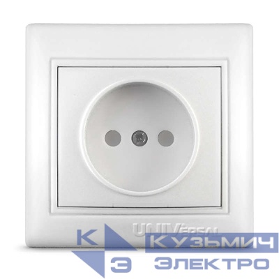 Розетка 1-м СП Севиль 16А IP20 без заземл. защ. шторки бел. UNIVersal С0047