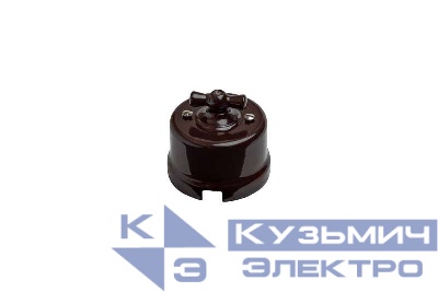 Выключатель поворотный 2-кл. ОП Лизетта 10А IP20 ретро 4 полож. ABS-пластик корич. Bironi B1-202-22