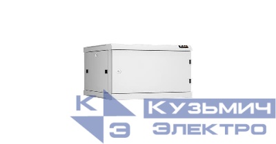 Шкаф настенный разборный 19дюйм 6U метал. дверь Ш600хВ370хГ600мм 2 пары монтажных направляющих сер. NIKOMAX TWC-066060-R-M-GY