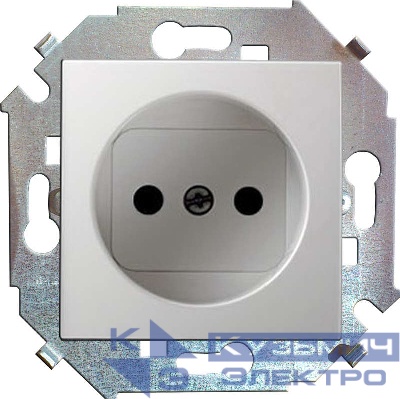Розетка 1-м СП Simon 15 16А IP20 250В без заземл. защ. шторки винтов. клеммы механизм бел. Simon 1591444-030