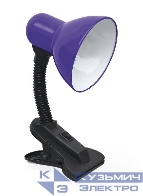 Светильник настольный СНП 21Ф 40Вт E27 230В под лампу на прищепке с подвесом фиолет. IN HOME 4690612046990
