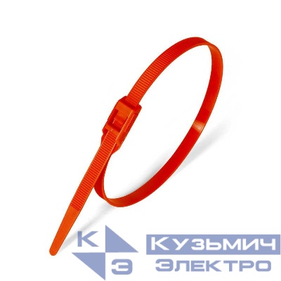 Хомут кабельный КСГ 8х400 разъемный с гор. замком красн. (уп.100шт) Fortisflex 74247
