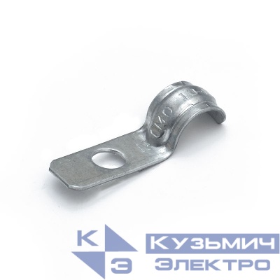 Скоба крепежная однолапковая СМОУ d10-11мм отверст. d6.5мм метал. (уп.100 шт) Промрукав PR13.02421