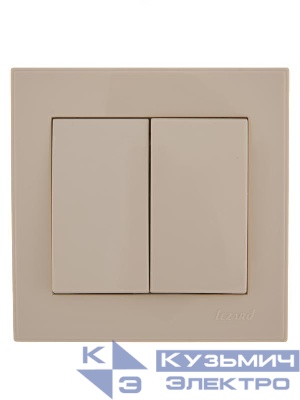 Выключатель 2-кл. СП Rain IP20 крем. LEZARD 703-0303-101