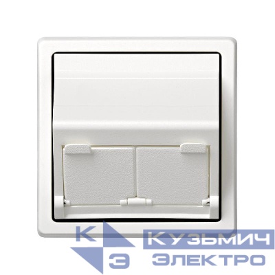 Адаптер на 2 RJ45(12) коннектора 75528; 75540; 75541; 75544-39 75542-30 наклонный Simon73 Loft бел. 73086-60