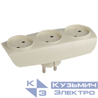 Разветвитель 3-м без заземл. 16А IP20 SP-3-I сл. кость Эра Б0017018